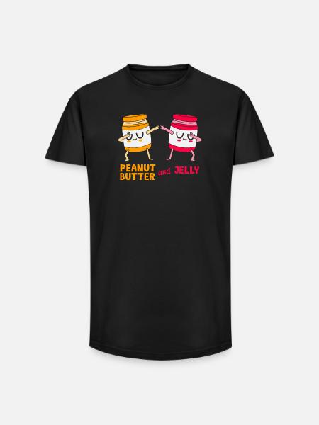 Peanut butter - Long Fit Men's T-Shirt - black