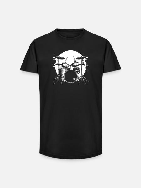 Drumkit Drawing - Long Fit Men's T-Shirt - black