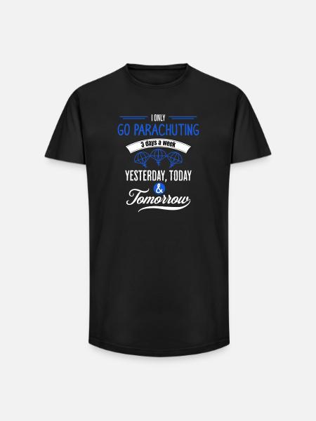 Funny Parachuting Quote - Long Fit Men's T-Shirt - black