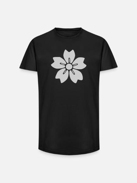 sakura - Long Fit Männer T-Shirt - Schwarz