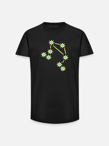Sternzeichen Waage - Long Fit Männer T-Shirt - Schwarz