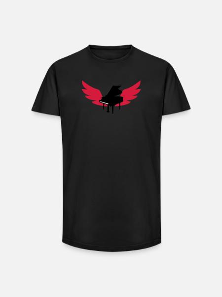 Piano / Klavier - T-shirt coupe longue homme - noir