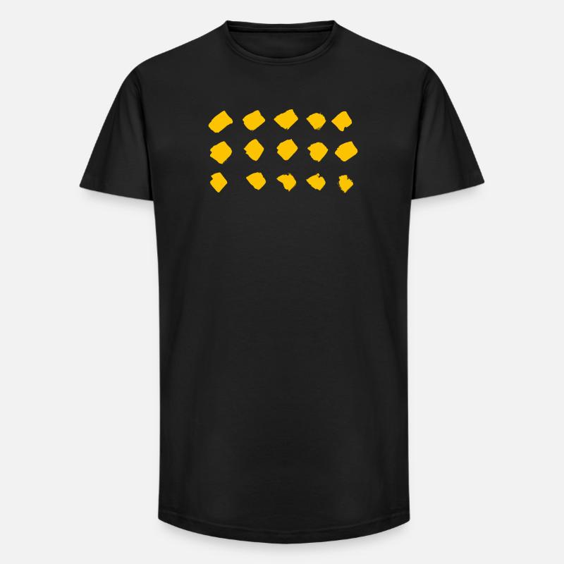 Muster - Long Fit Männer T-Shirt - Schwarz