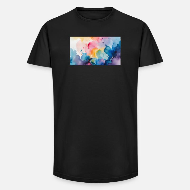 Aquarellfarben Explosion Kunst Design - Long Fit Männer T-Shirt - Schwarz