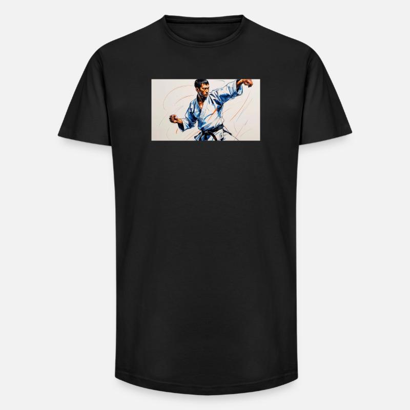 Kampfkunst und japanische Dynamik - Long Fit Männer T-Shirt - Schwarz