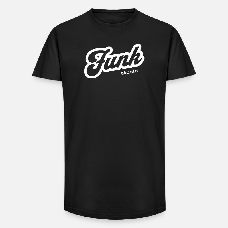 Funk Music Retro Script Logo - Long Fit Männer T-Shirt - Schwarz