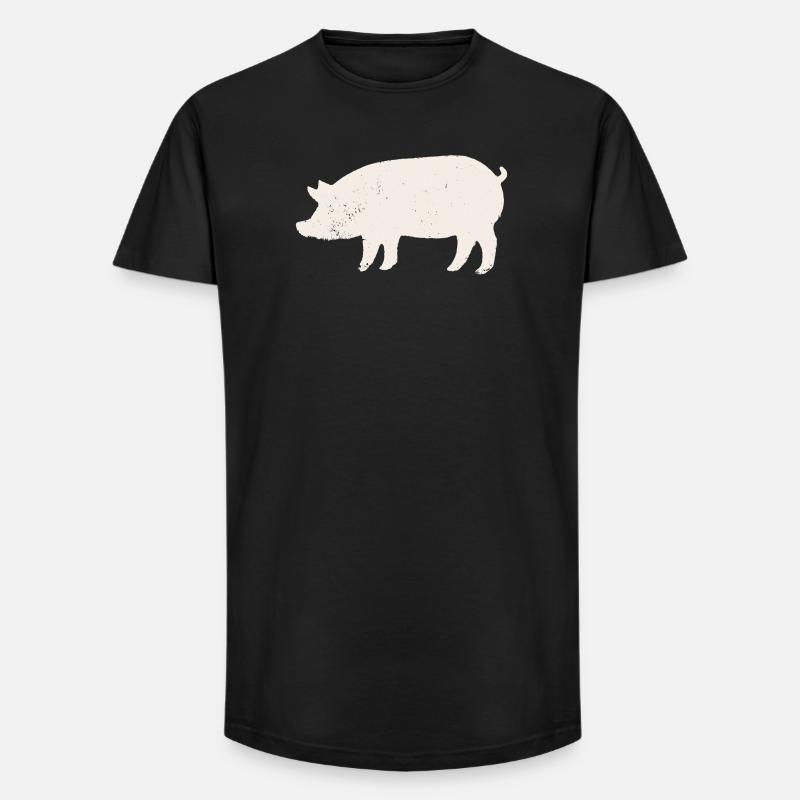 Schwein - Long Fit Männer T-Shirt - Schwarz