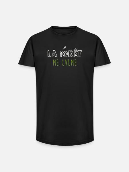 La Forêt M'Apaise - Design Nature - T-shirt coupe longue homme - noir