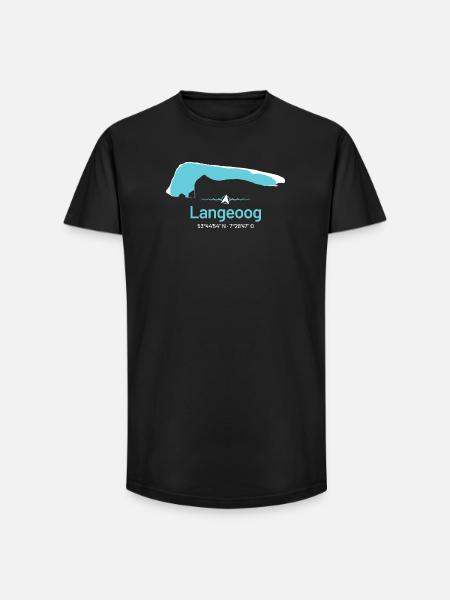Langeoog | Design Map - Long Fit Men's T-Shirt - black