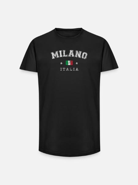 Milano Italia - Long Fit Men's T-Shirt - black