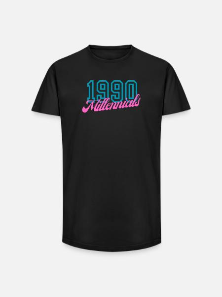 Retro 1990 Millennial Digital Style Design - Long Fit Men's T-Shirt - black