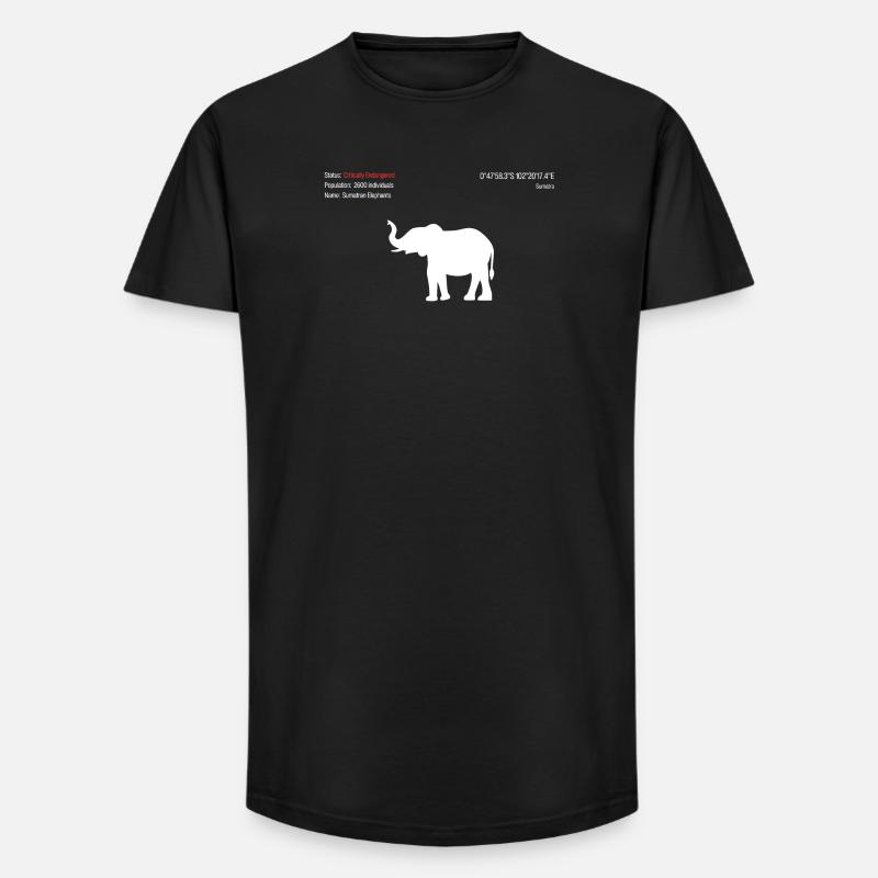 Elefant - Long Fit Männer T-Shirt - Schwarz