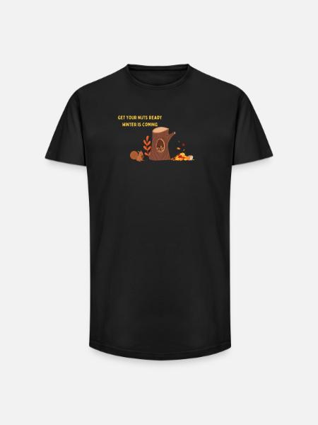 Nuts for winter - Long Fit Men's T-Shirt - black