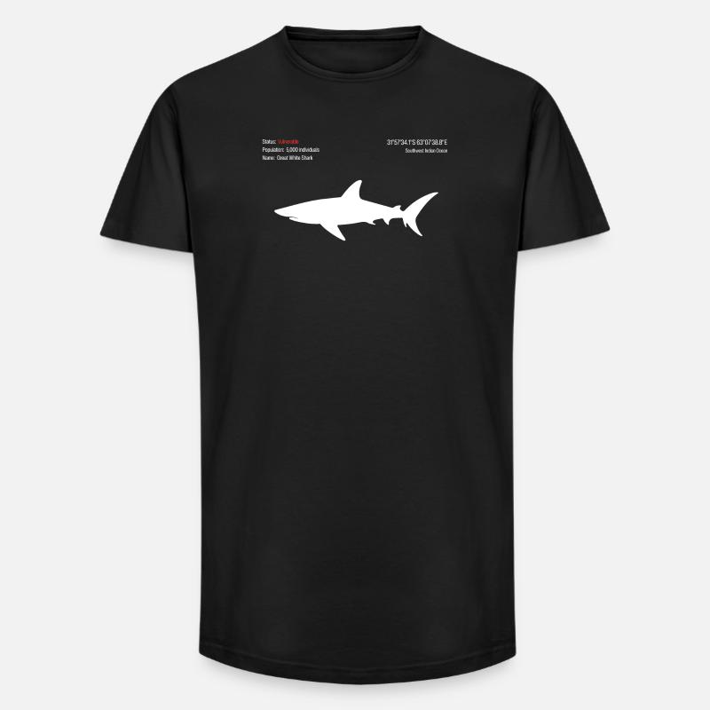 Hai - Long Fit Männer T-Shirt - Schwarz