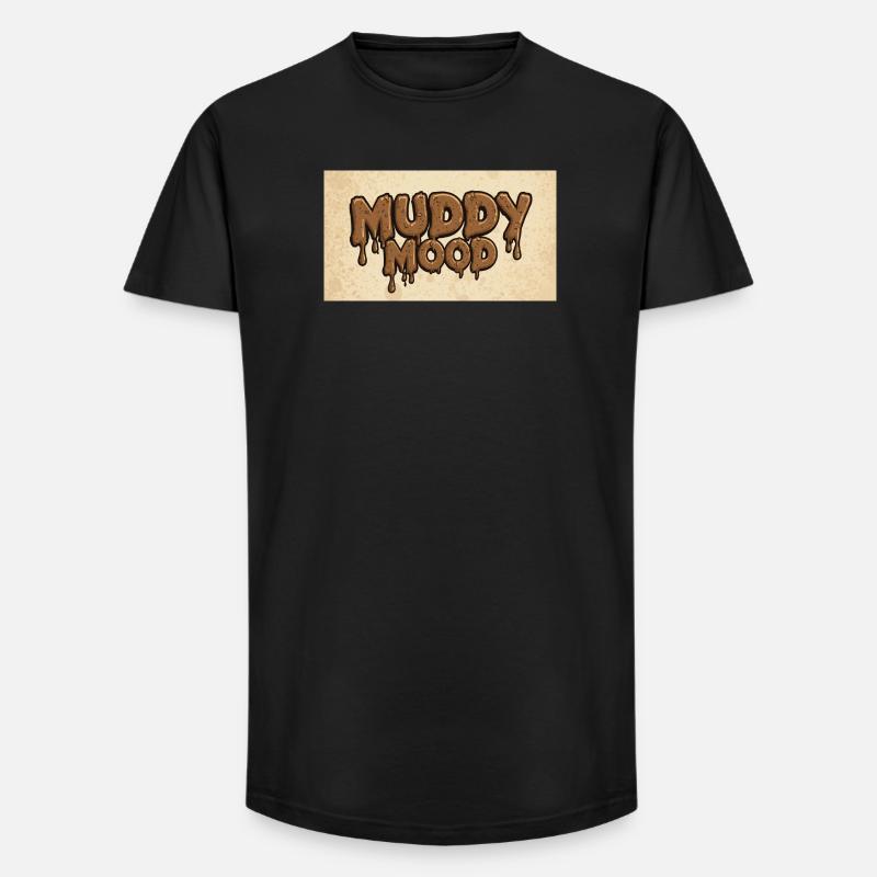 Conception de lettrage d’ambiance boueuse - T-shirt coupe longue homme - noir