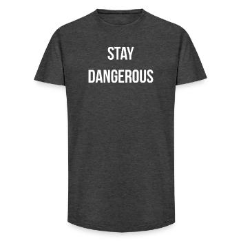 STAY D. | Greyline Official - Long Fit Men's T-Shirt - charcoal grey - Front - AI Model Male 185 light (185cm)