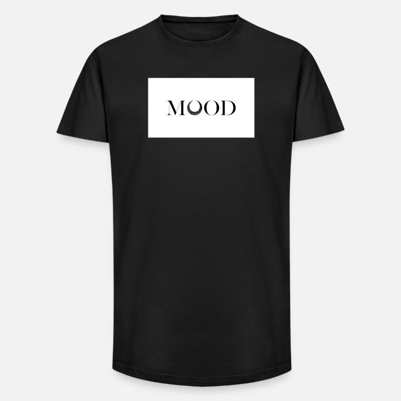 MOOD Minimal Typography Design - Long Fit Männer T-Shirt - Schwarz