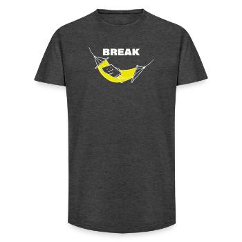 Break - Long Fit Men's T-Shirt - charcoal grey - Front - AI Model Male 185 light (185cm)