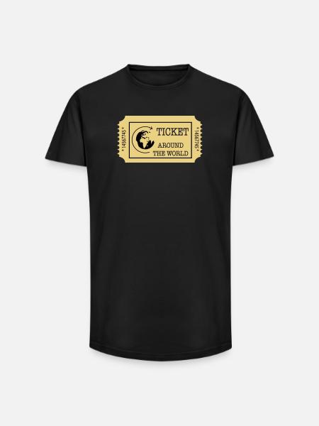Around the World Ticket - Long Fit Men's T-Shirt - black