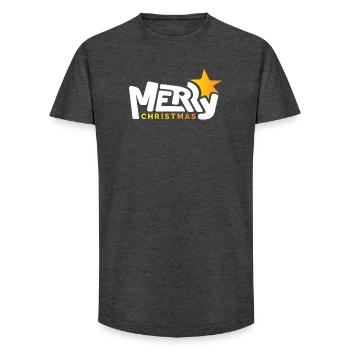 merry christmas font Schrift graffiti Stern xmas - Long Fit Männer T-Shirt - Anthrazit - Vorne - AI Model Male 185 light (185cm)