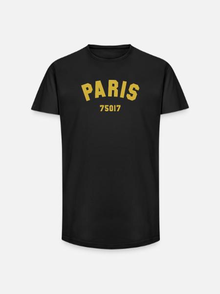 PARIS 17th arrondissement - Long Fit Men's T-Shirt - black