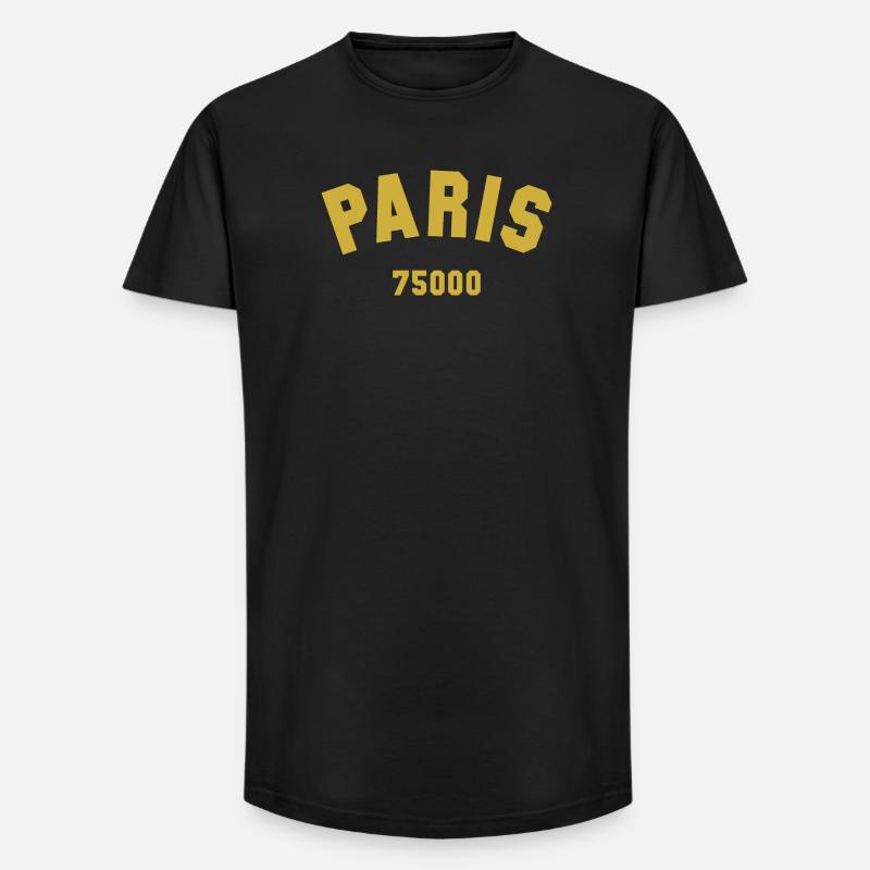 PARIS Postal code - Long Fit Men's T-Shirt - black