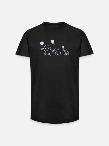 Familywalk_weiss - Long Fit Männer T-Shirt - Schwarz