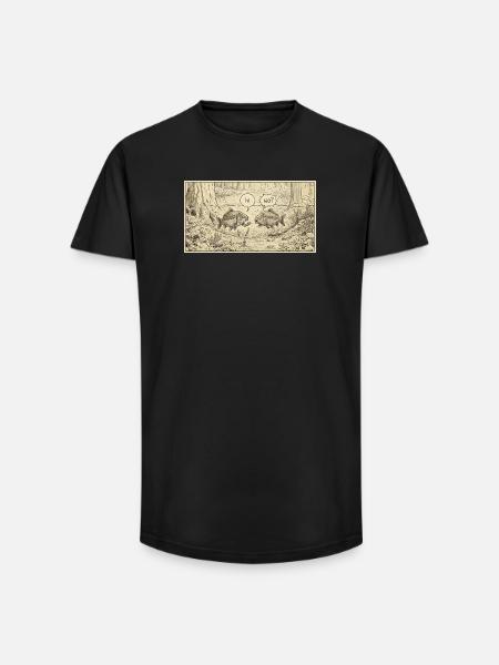 Fish talk in the pond - Long Fit Men's T-Shirt - black