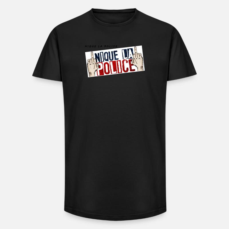 Fick die Polizei - Long Fit Männer T-Shirt - Schwarz