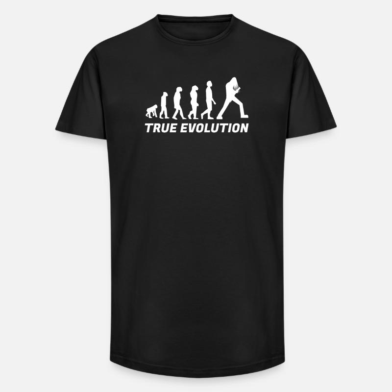 True évolution metal - blanc - T-shirt coupe longue homme - noir