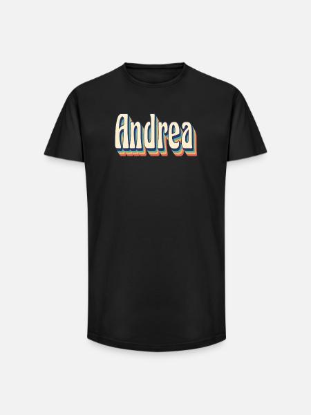 t-shirt Andrea retrò vintage maglietta idea regalo - T-shirt uomo a vestibilità lunga - nero