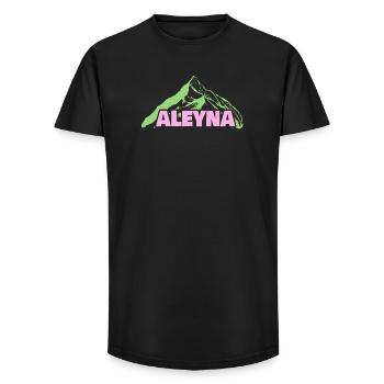 Mount Aley - Long Fit Men's T-Shirt - black - Front - AI Model Male 185 light (185cm)