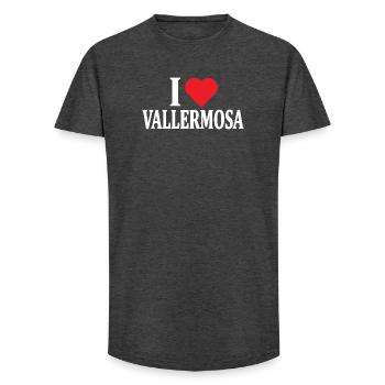 t-shirt I love Vallermosa t-shirt gift idea - Long Fit Men's T-Shirt - charcoal grey - Front - AI Model Male 185 light (185cm)