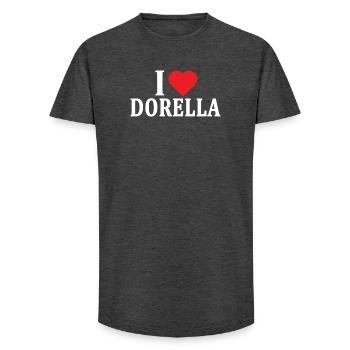 t-shirt I love Dorella t-shirt gift idea - Long Fit Men's T-Shirt - charcoal grey - Front - AI Model Male 185 light (185cm)