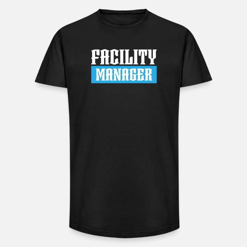 facility manager tshirt black - Long Fit Men's T-Shirt - black
