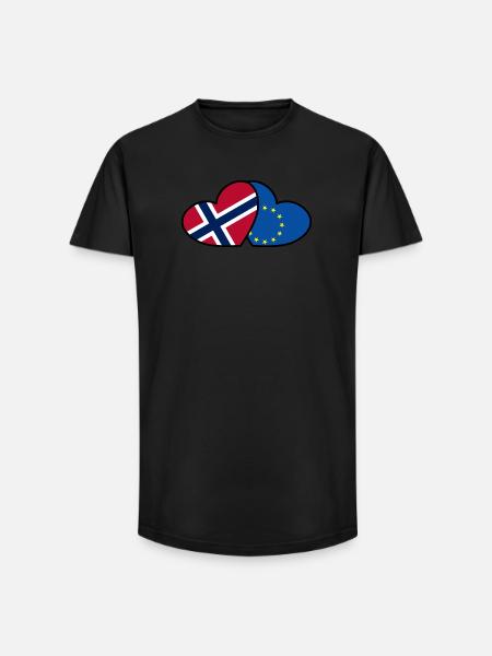 Norway <3 EU - Long Fit Men's T-Shirt - black