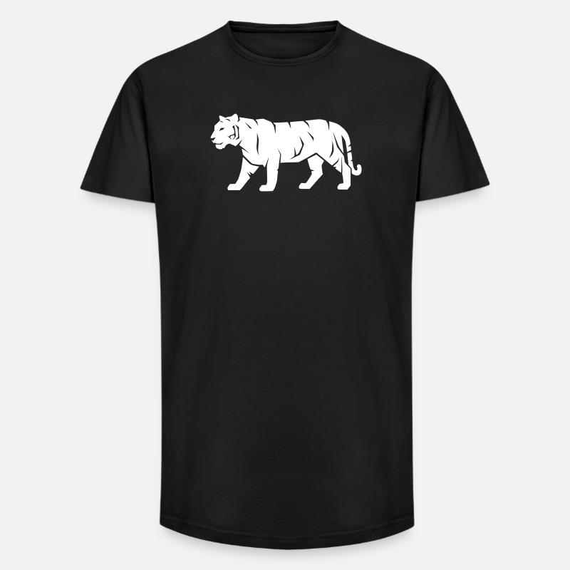 Tiger_Raubkatze_Wild_Tier_Vector_path22 - Long Fit Männer T-Shirt - Schwarz