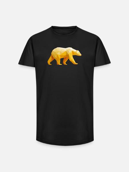 Polar Bear Polygon Polar Bear Winter - Long Fit Men's T-Shirt - black