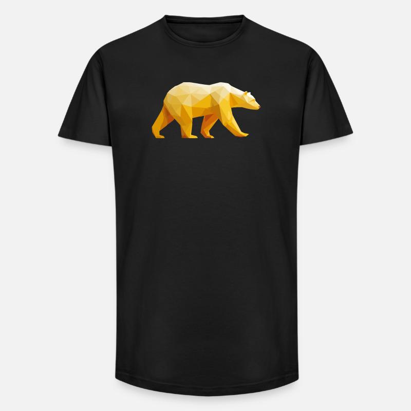 Polar Bär Polygon Eisbär Winter - Long Fit Männer T-Shirt - Schwarz