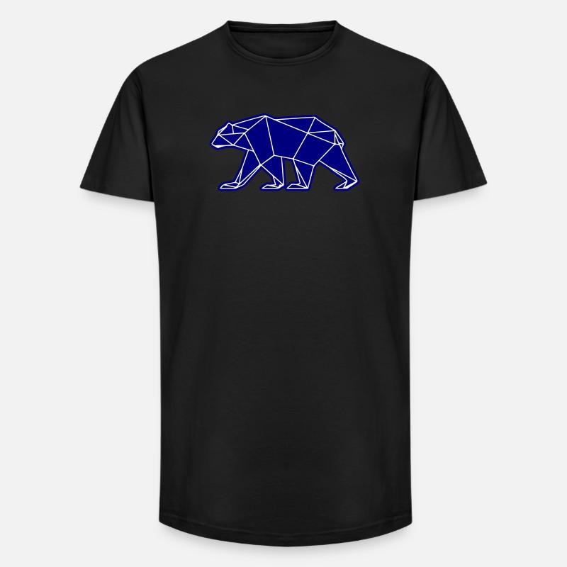 Eisbär Polar Bär Polygon Symbol - Long Fit Männer T-Shirt - Schwarz
