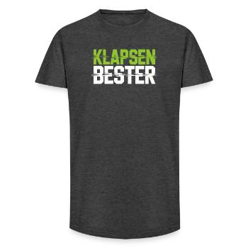 Meilleure phrase folle du bureau - T-shirt coupe longue homme - charbon - Devant - AI Model Male 185 light (185cm)