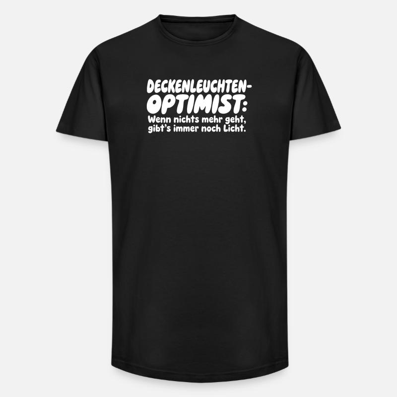 Deckenleuchten-Optimist - Long Fit Männer T-Shirt - Schwarz