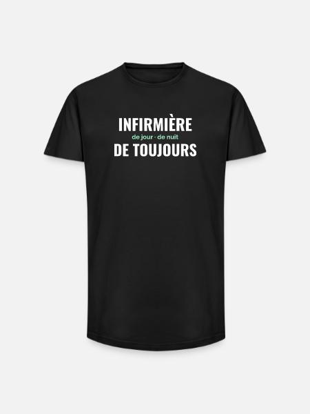 Infirmière de Toujours - T-shirt coupe longue homme - noir