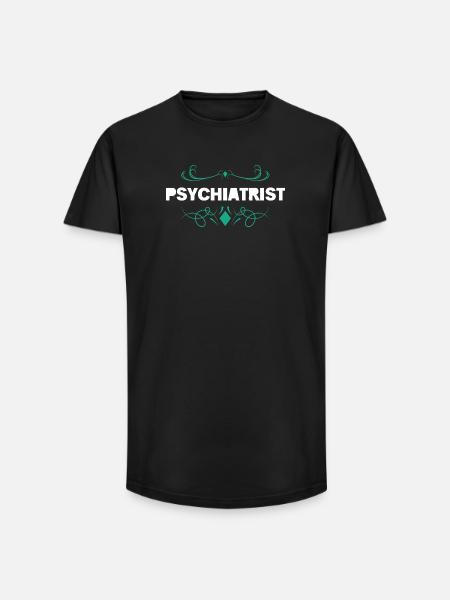 Psychiatrist Flourish Typography - Long Fit Men's T-Shirt - black