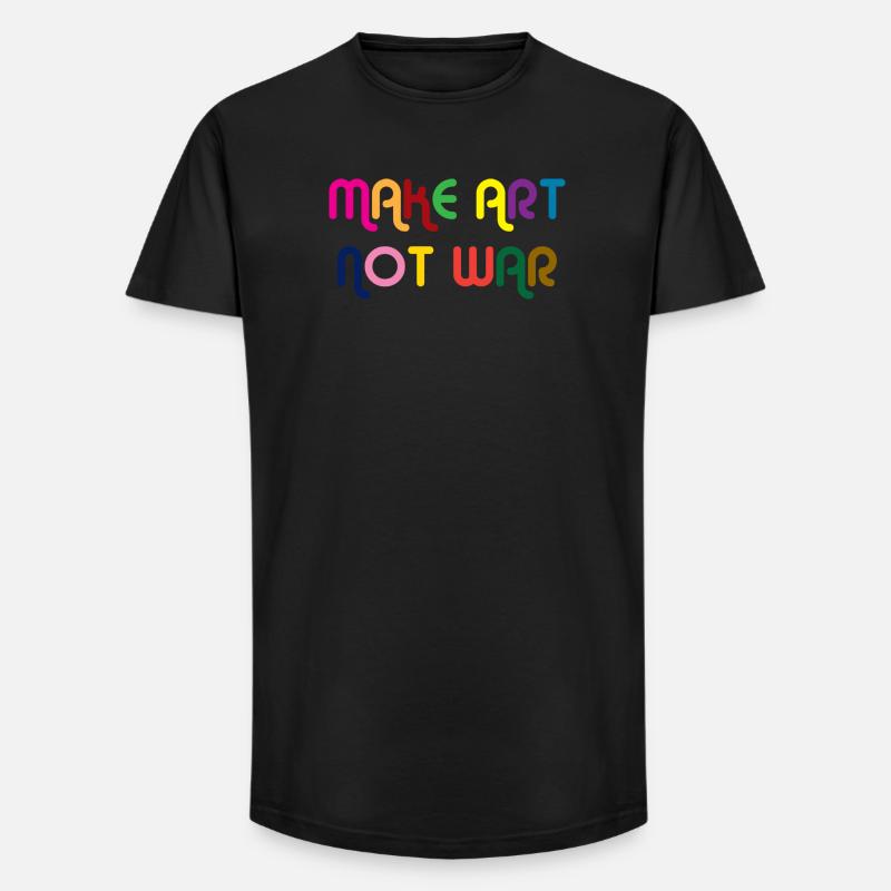 Make Art Not War - Long Fit Männer T-Shirt - Schwarz
