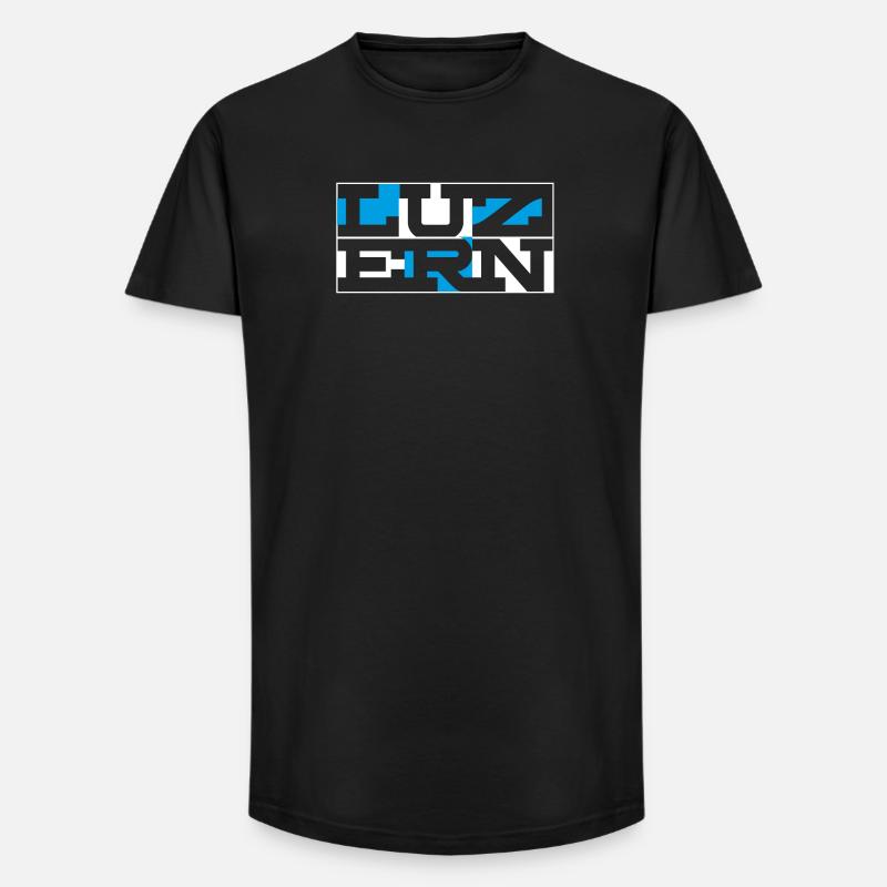 Luzern Geometric Wordmark - Long Fit Männer T-Shirt - Schwarz