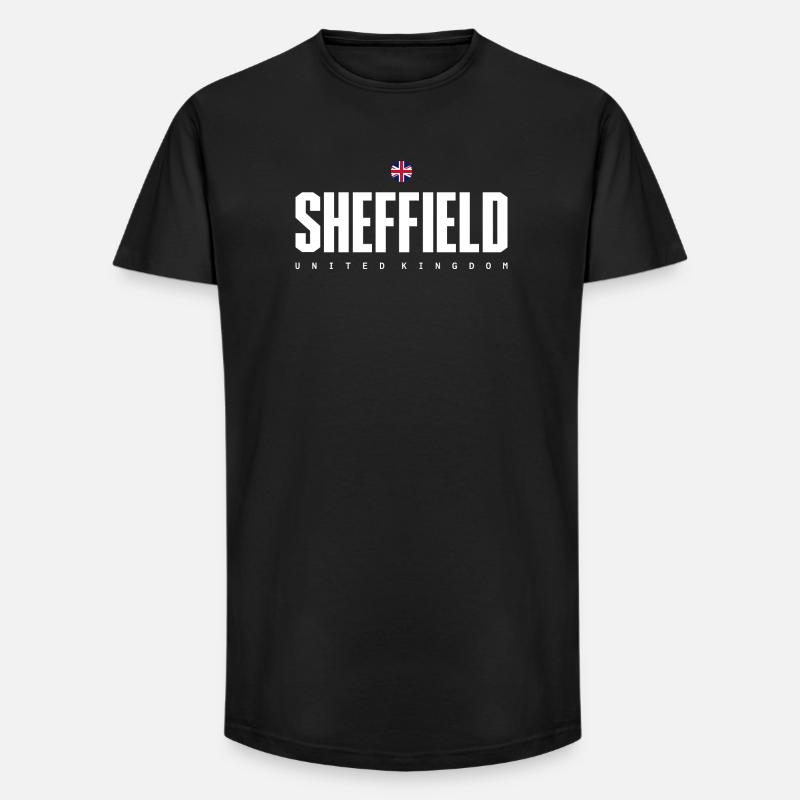 Sheffield - Long Fit Männer T-Shirt - Schwarz