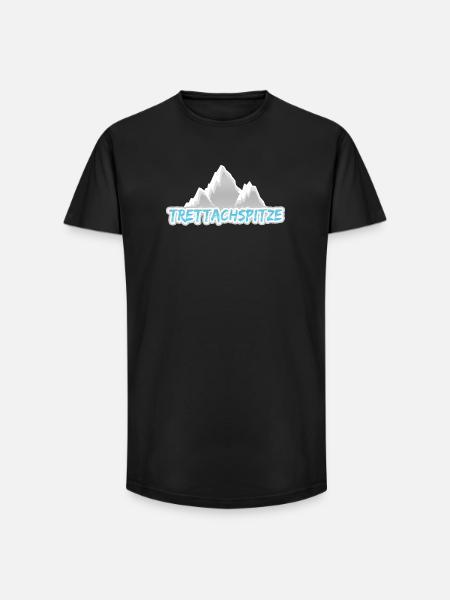 Trettachspitze als Berg - Long Fit Männer T-Shirt - Schwarz