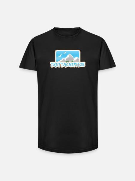 Trettachspitze als Berg - Long Fit Männer T-Shirt - Schwarz