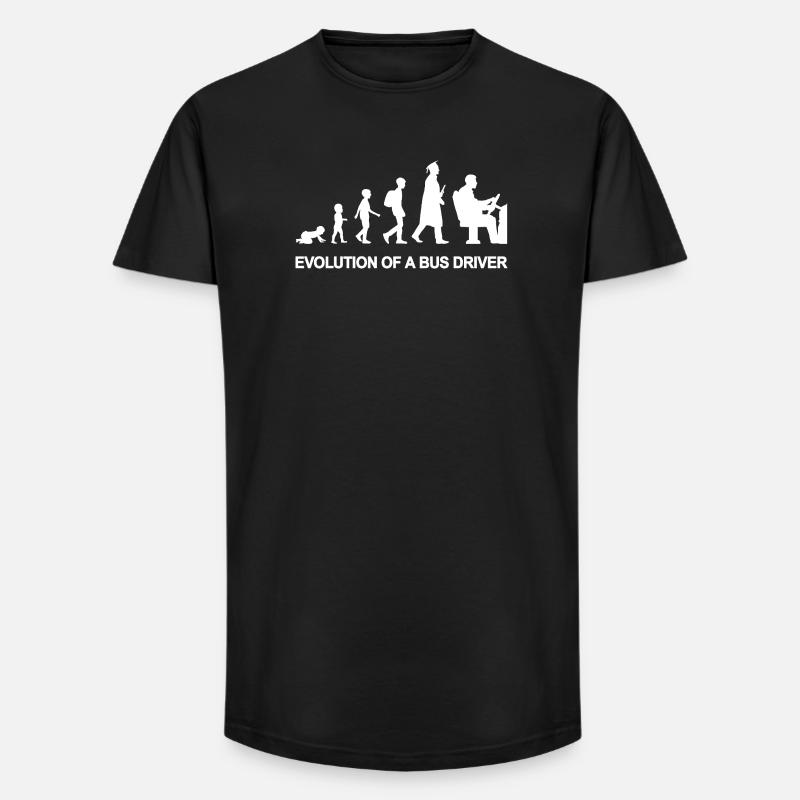 Evolution Of A Bus Driver - Long Fit Männer T-Shirt - Schwarz